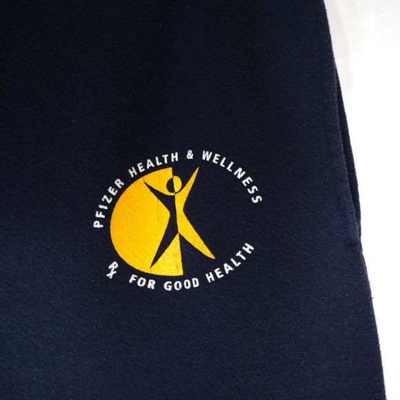 Vintage Pfizer Health & Wellness Logo Jansport Men's Navy Sweatpants Size L - Picture 3 of 14